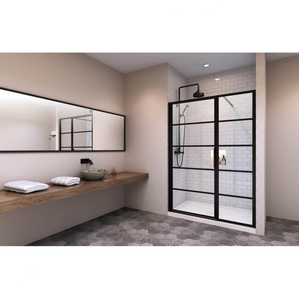 Materia 42 Door alcove black glass clear line black