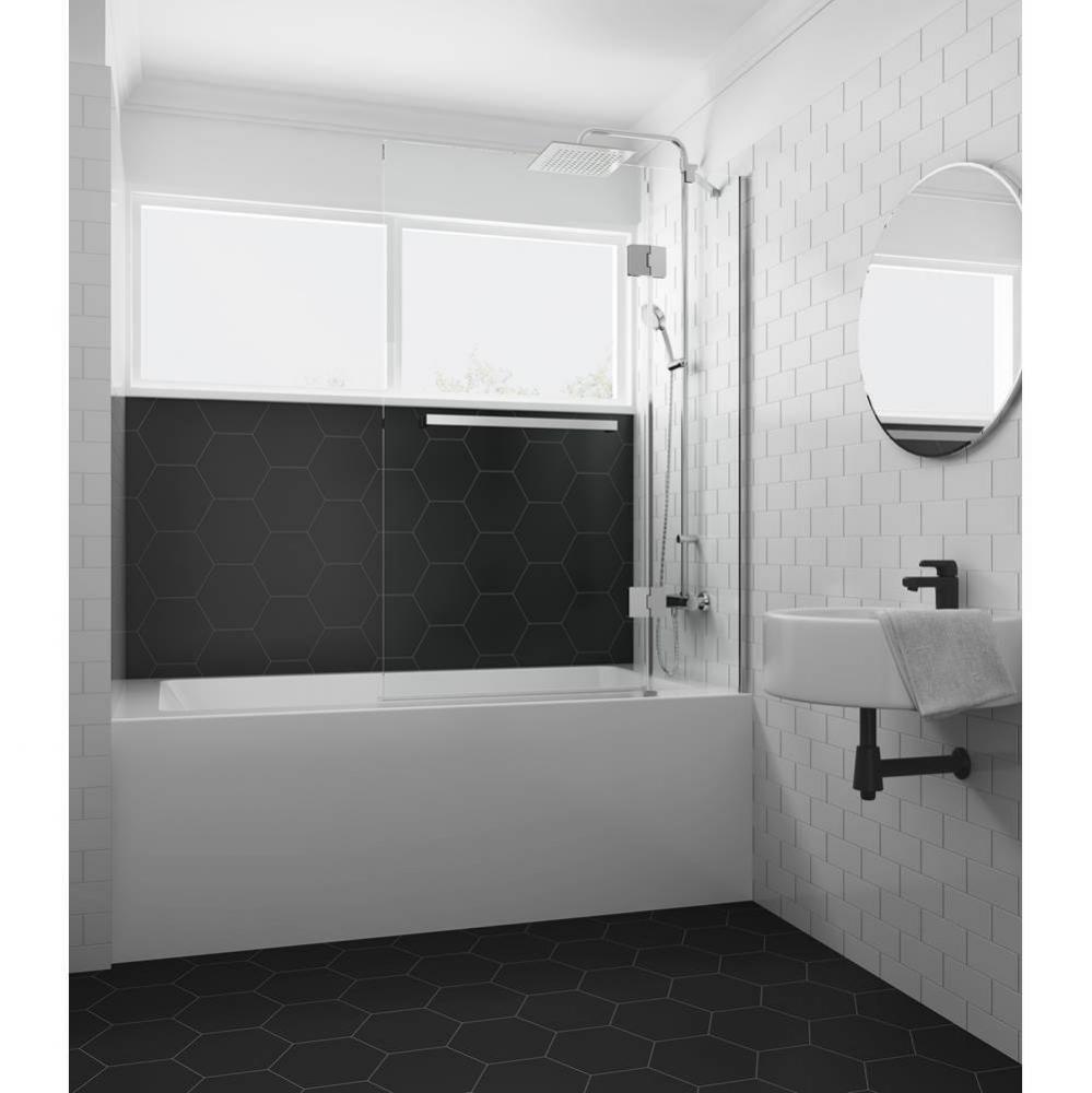 Vista 40 bath screen clear matte black