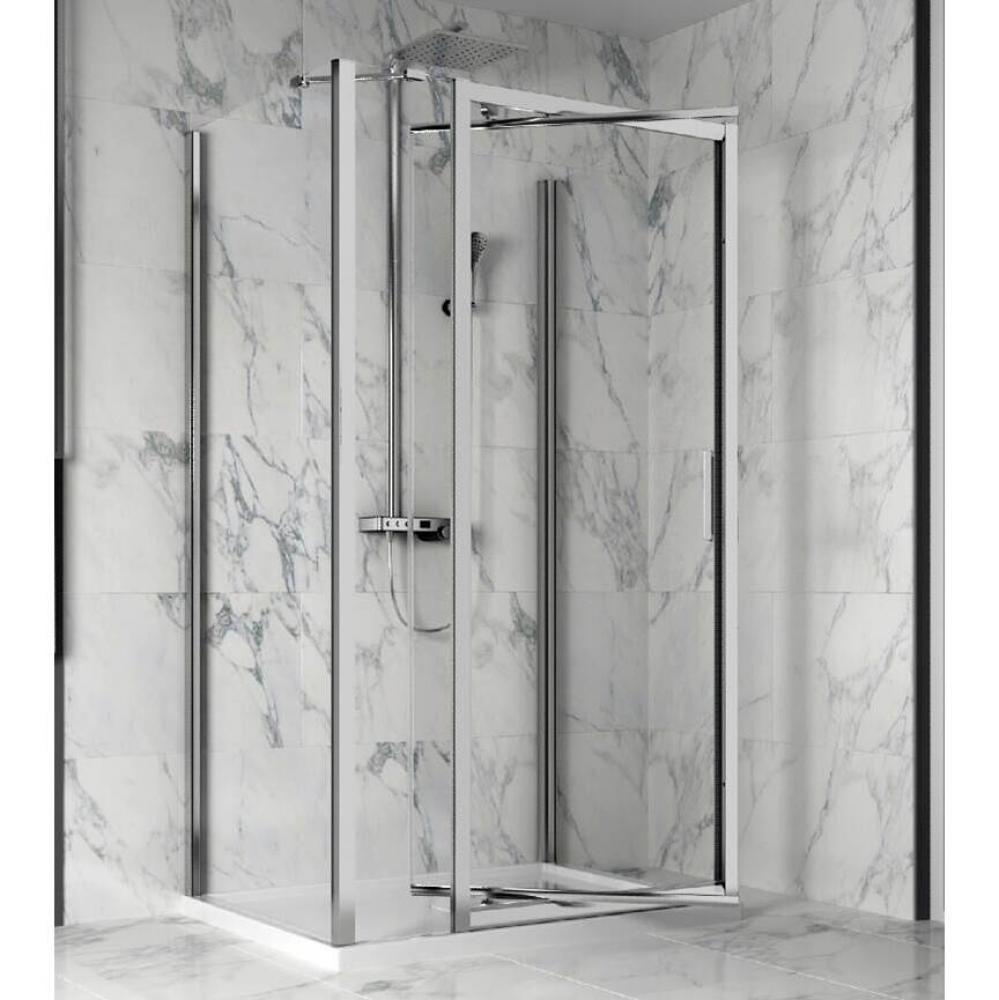 Xenia 48 chrome clear straight shower door + 2x Xenia 36 chrome clear straight return panel