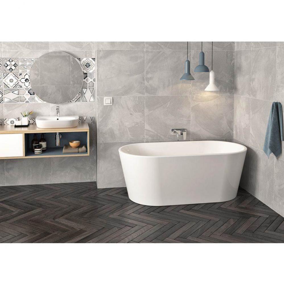 Espa freestanding white tub 66 3/4 x 31 1/2 x 24 chrome Elevation system
