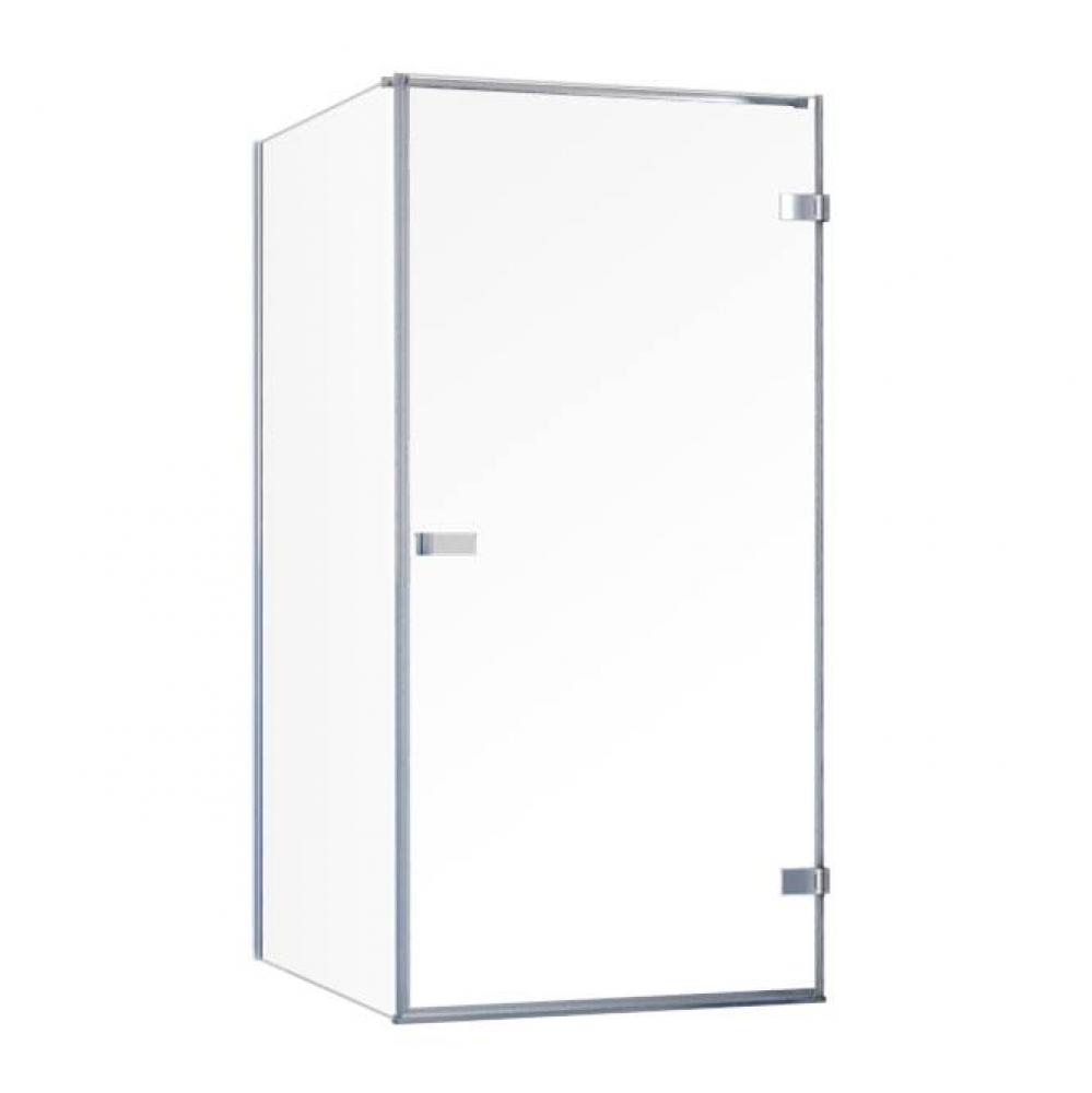 Goccio 32 corner inst. LEFT chrome clear straight shower door