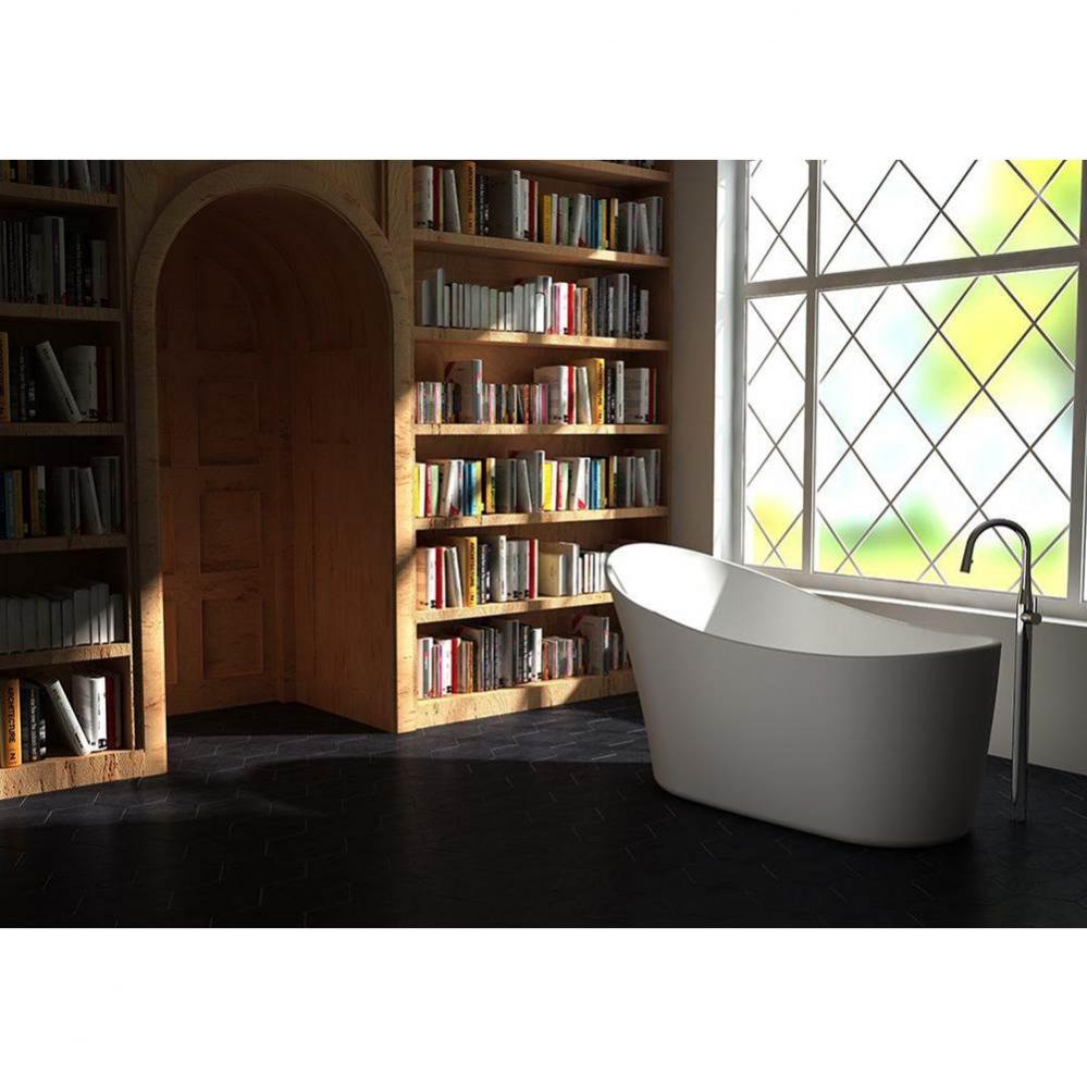 Kanwa white tub 55 1/2 x 26 x 30 3/4 chrome OVF Elevation system