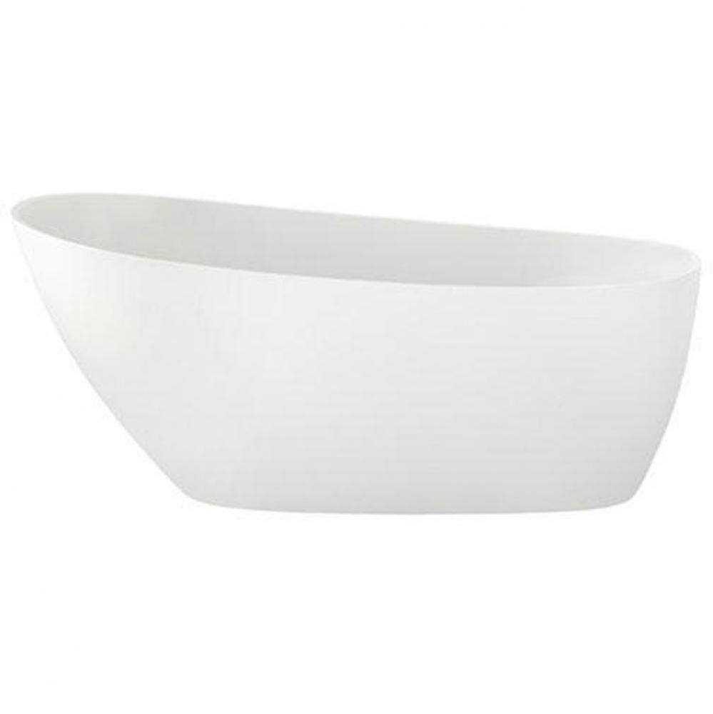 Issa white tub 59 1/2 x 29 x 27 1/2 chrome OVF