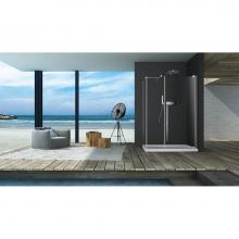 Zitta Canada DAA4200ASTA21+DAA4200PSTX21 - Amaly 42 chrome clear straight shower door + Amaly 42 chrome clear straight side panel