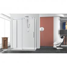 Zitta Canada DBL4200PSTX21+DBL6000WSTC21+DBL4200PSTX21 - Bellini 60 straight shower door wall closing chrome clair +2x Bellini 42 chrome clear straight sid
