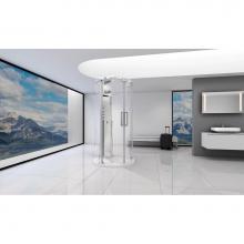 Zitta Canada DBL4242IRD21+AS00464+B4200IRDC1 - Bellini 42x42 chrome clear freestanding shower with column + Shower column + Shower tray freestand