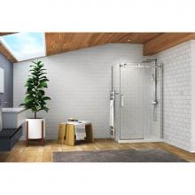 Zitta Canada DBL6000ASTC21+DBL3600PSTX2A+AS00392 - Bellini 60 chrome clear straight shower door + Bellini 36 return panel accessory chrome clear stra