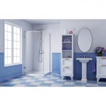 Zitta Canada DGC3600RSTG21+DGC4200PSTX21 - Goccio 36 corner inst. LEFT chrome clear straight shower door + Goccio 42 chrome clear straight si