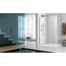 Zitta Canada DPA4800ASTC21+DPA3200PSTX21 - Piazza 48 chrome clear straight shower door + Piazza 32 chrome clear straight return panel
