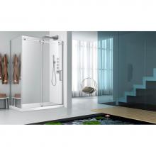 Zitta Canada DPA6000WSTC21+DPA3600PSTG25 - Piazza 60 straight shower door wall closing chrome clear + Piazza 36 chrome MIRROR  LEFT straight