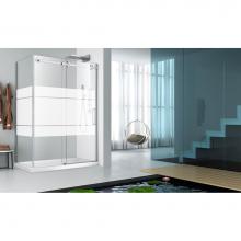 Zitta Canada DPB4800WSTH24+DPB3600PSTG24 - Piazza 48'' chrome FROST patern RIGHT shower closing WALL + Piazza 36'' chrome