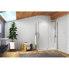 Zitta Canada DQA4800ASTC21+DQA3600PSTX2A+AS00392 - Quadro 48 chrome straight shower door + Quadro 36 return panel accessory chrome clear straight + T