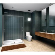 Zitta Canada DQA4800ASTC21+DQA4200PSTX21 - Quadro 48 chrome straight shower door + Quadro 42 return panel chrome clear straight