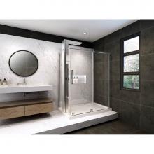 Zitta Canada DQA6000ASTC21+DQA3600PSTX2B+AS00464B6036CRER1 - Quadro 60 chrome straight shower door + Quadro 36 return panel column chrome clear straight + Show