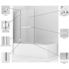 Zitta Canada DVS4000DSTA21 - Vista 40 shower door chrome clear