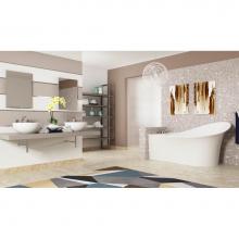 Zitta Canada TEV6735FA0L1 - Evolo left white tub 67''x 35 1/2''x35'' with chrome waste & ove