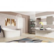 Zitta Canada TEV6735FA0R1 - Evolo right white tub 67''x 35 1/2''x35'' with chrome waste & ov