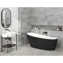 Zitta Canada TIS5929FA007E - Issa BLACK tub 59 1/2 x 29 x 27 1/2 chrome OVF Elevation system
