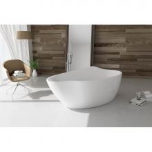 Zitta Canada TRC6932FA001 - Roccia white tub 69'' x 31 1/2'' x 23 1/4'' with chrome waste &