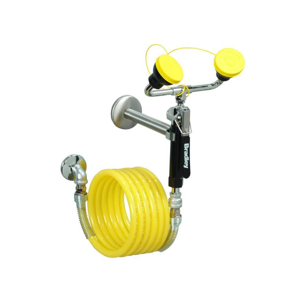 Dual Purpose Stationary or Removable Eye/Face Wash with Angled Sprayheads