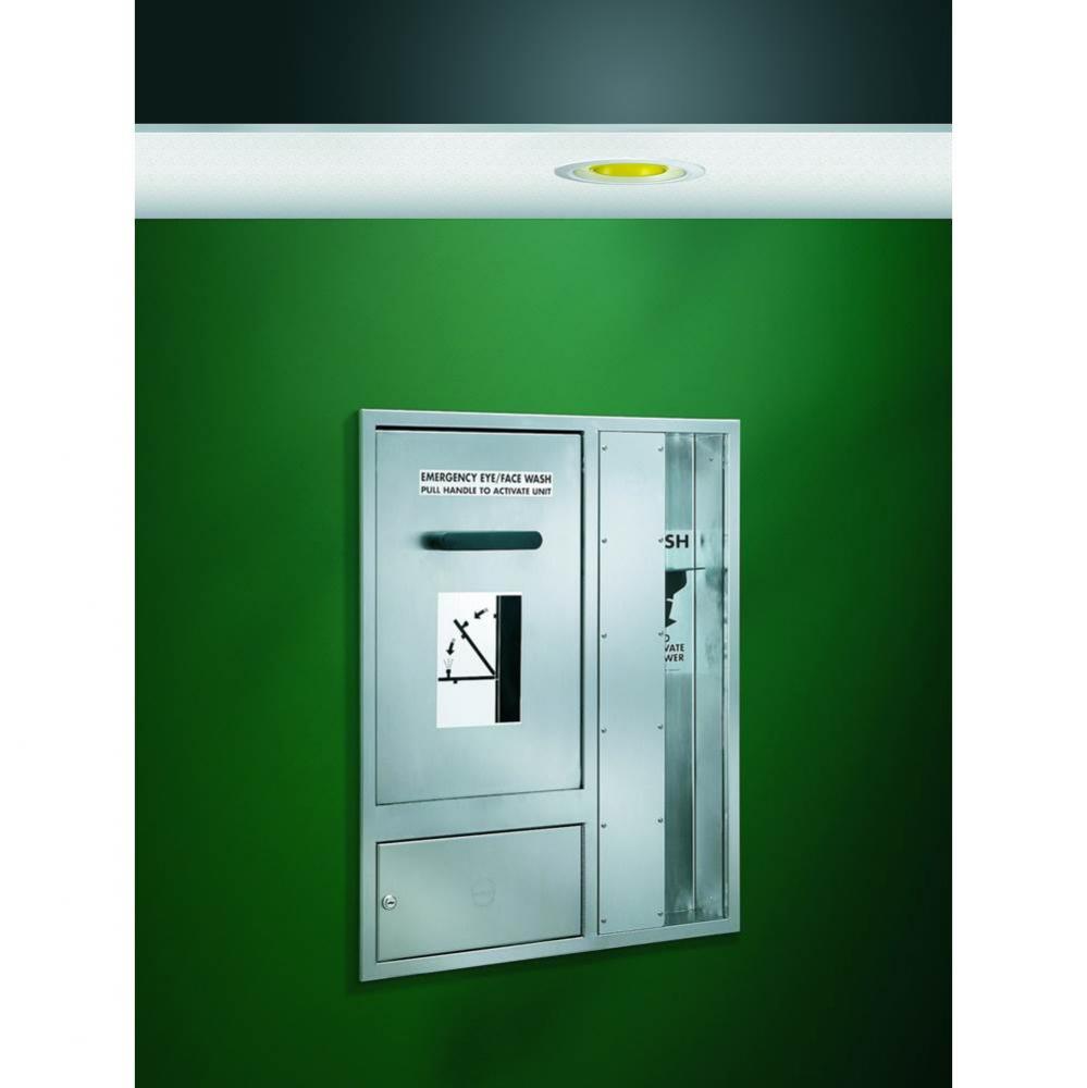 Concealed Barrier Free Eye/Face Wash andamp; Drench Shower, Flush-Mounted Showerhead,Tailpiece