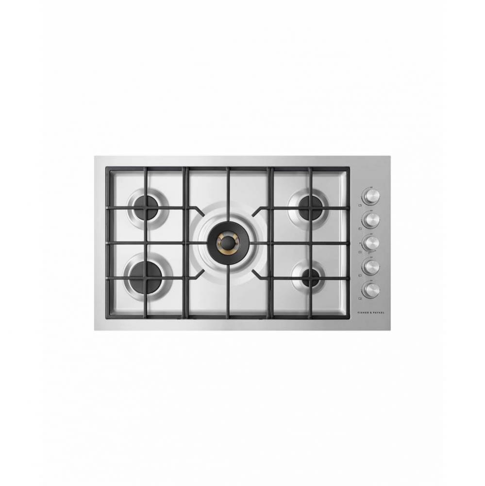 Gas on Steel Cooktop  5 Burner, Flush Fit