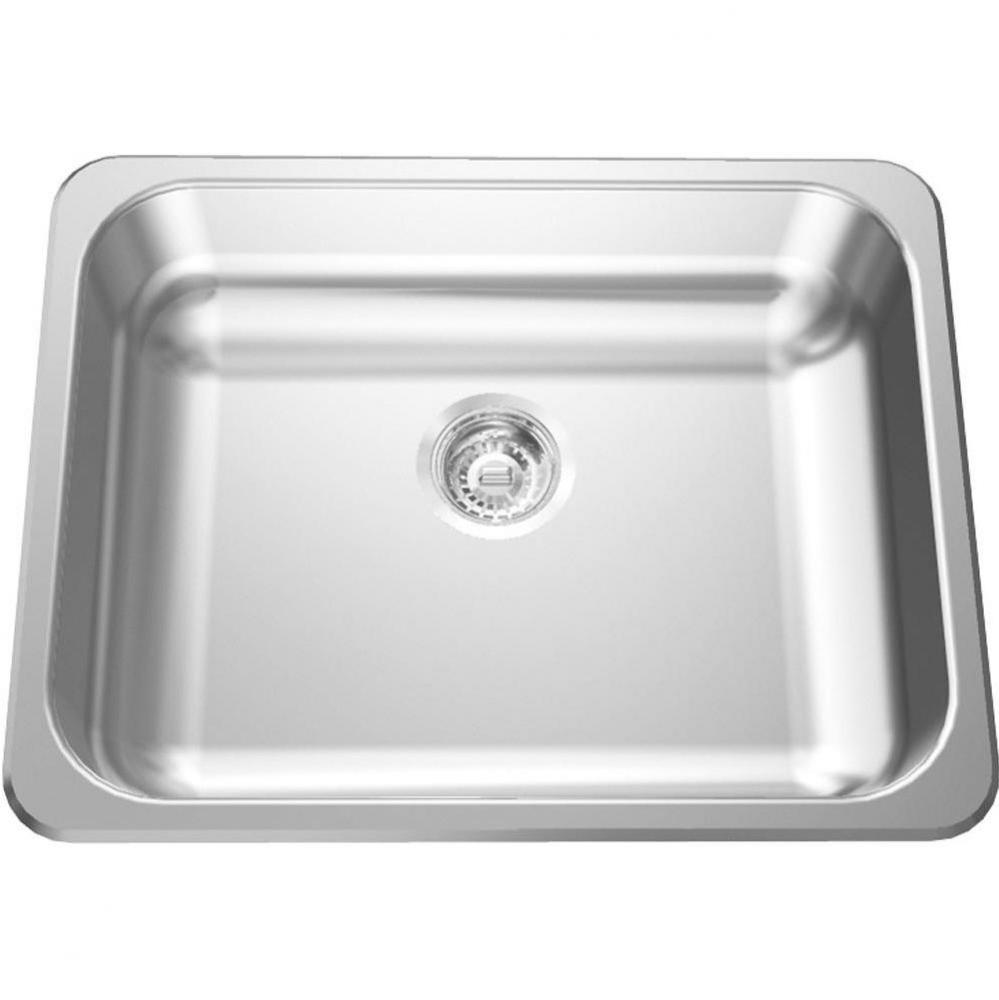 Single Compartment Topmount Sinks - Single, no ledge, 20 gauge