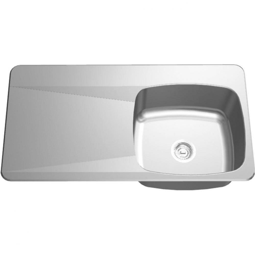 Drainboard sinks - 18 gauge, drainboard sink, single