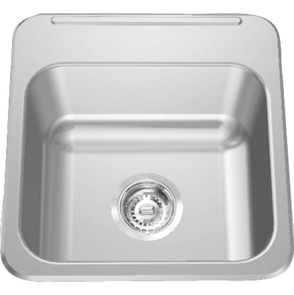 Single Compartment Topmount Sinks - Single, with ledge, 18 gauge