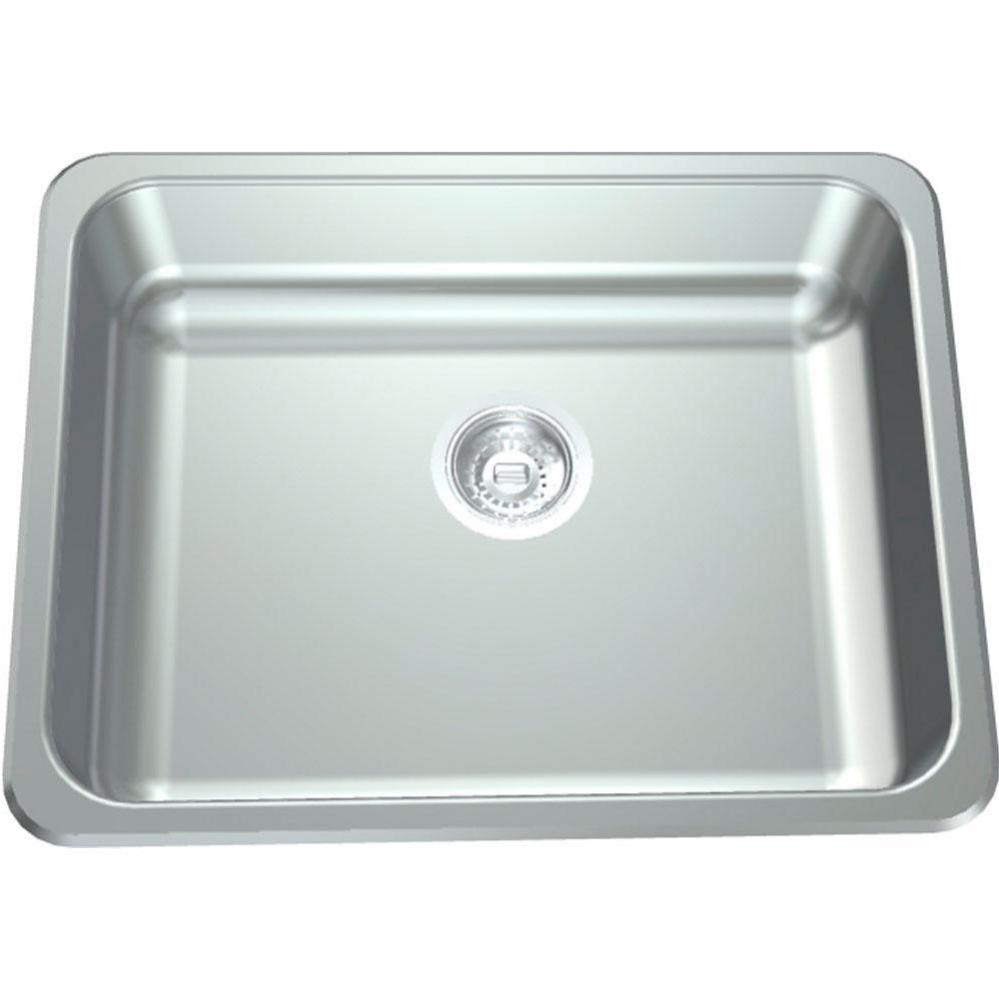 Single Compartment Topmount Sinks - Single, no ledge, 18 gauge