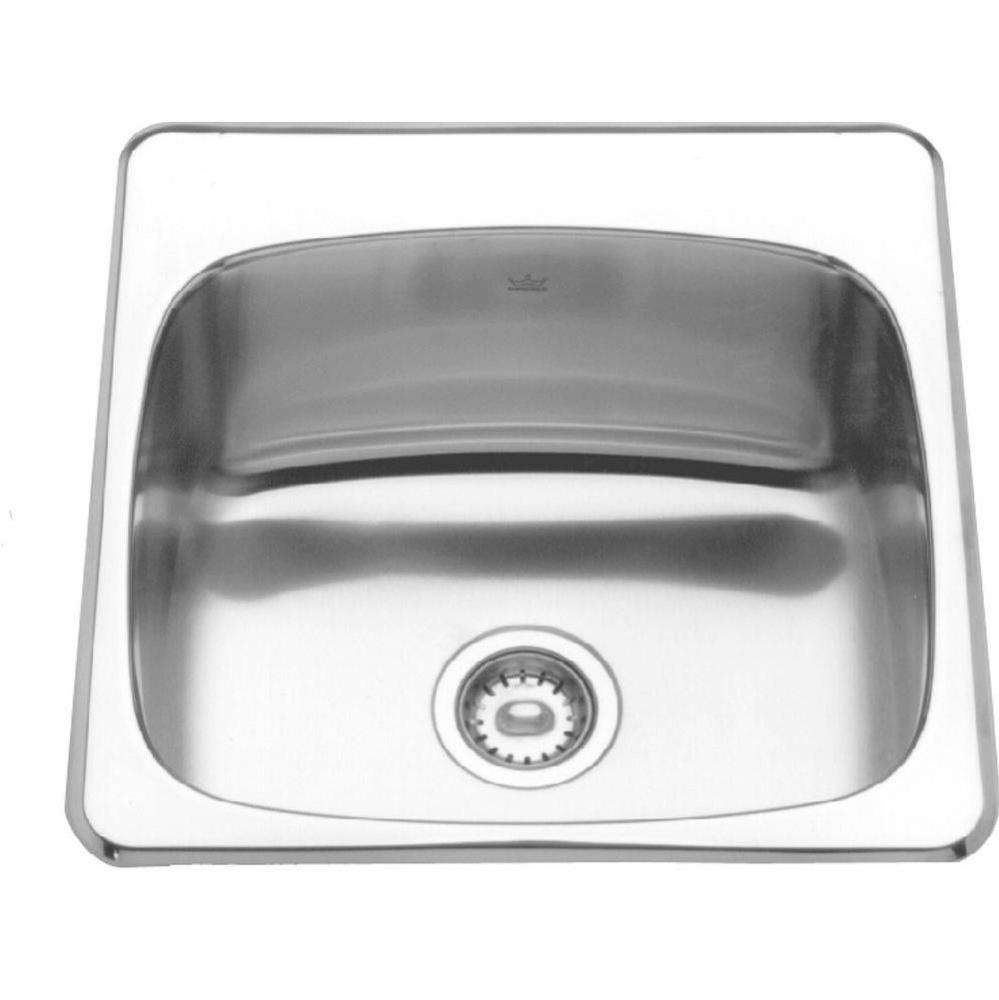 Single Compartment Topmount Sinks - Single, with ledge, 20 gauge