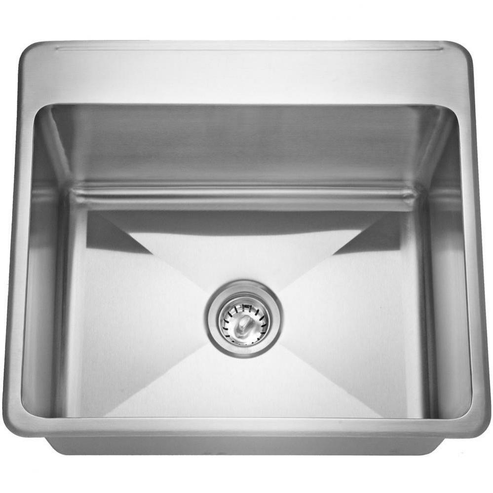 Single Compartment Topmount Sinks - Single, with ledge, 18 gauge