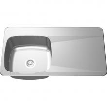 Franke Commercial Canada LBSDBR6810P-1/1 - Drainboard sinks - 18 gauge, drainboard sink, single