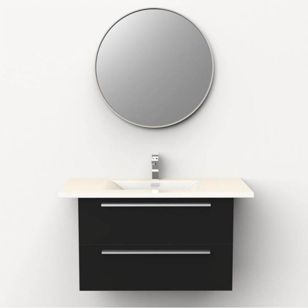 Make-Up Basin/Cabinet Set Nero
