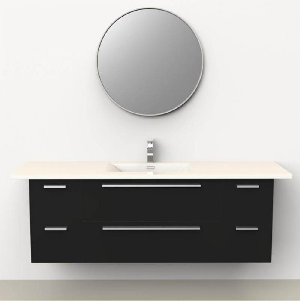 Make-Up Basin/Cabinet Set Nero