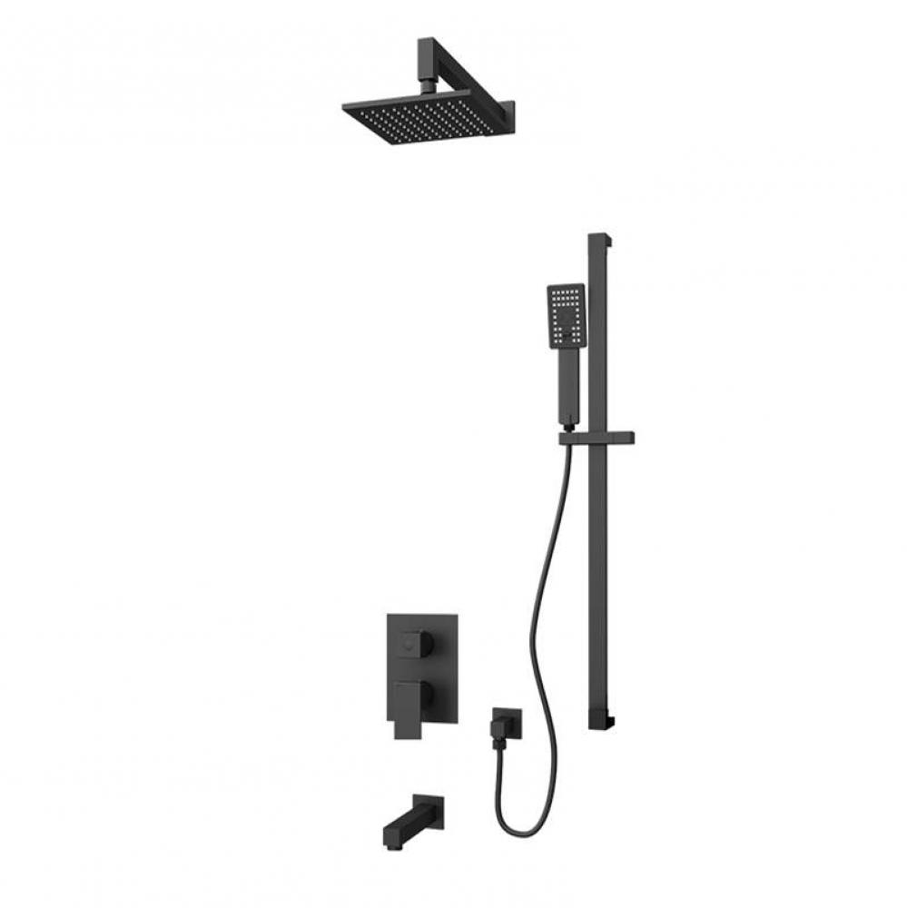 Quatro 1/2'' P. Bal. Shower Hor. Set Matte Black