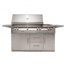 Alfresco ALXE-56SZR-LP - 56'' Sear Zone Grill On Refrigerated Base Dbl Side Burner