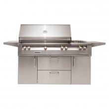 Alfresco ALXE-56C-LP - 56'' Standard Grill w/ Sideburner Cart