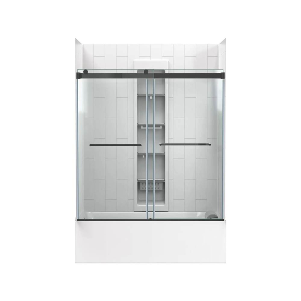 Aspirations 60 x 32 x 72-Inch Vertical Tile Bath Wall Set White