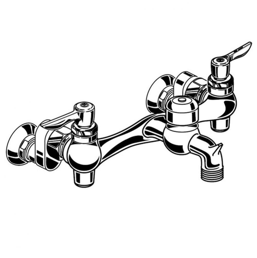 Wall-Mount Service Sink Faucet With 3-Inch Vacuum Breaker Spout and Offset Shanks