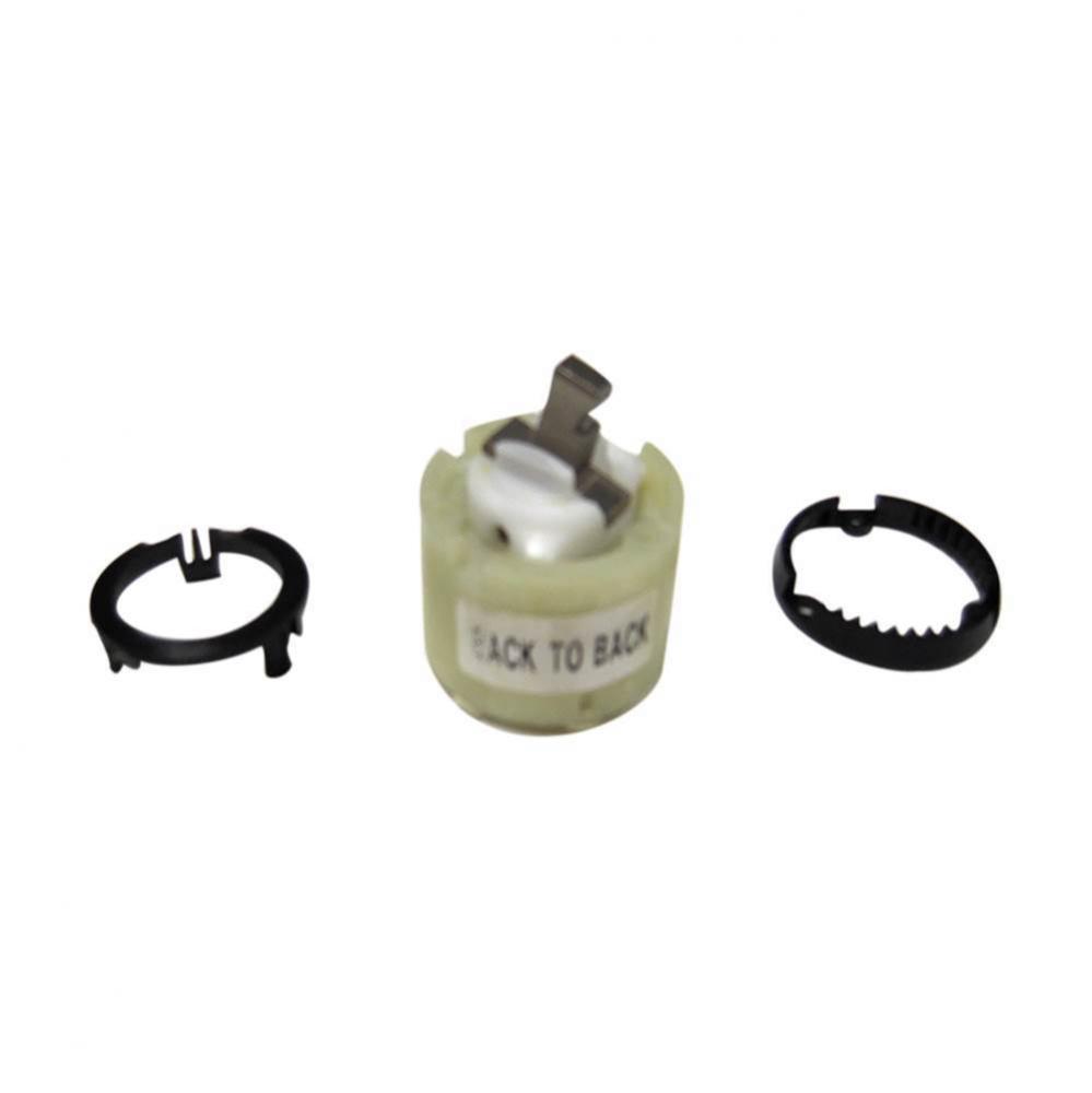 Back-to-Back Volume and Temperature Control Pressure Balance Valve Cartridge
