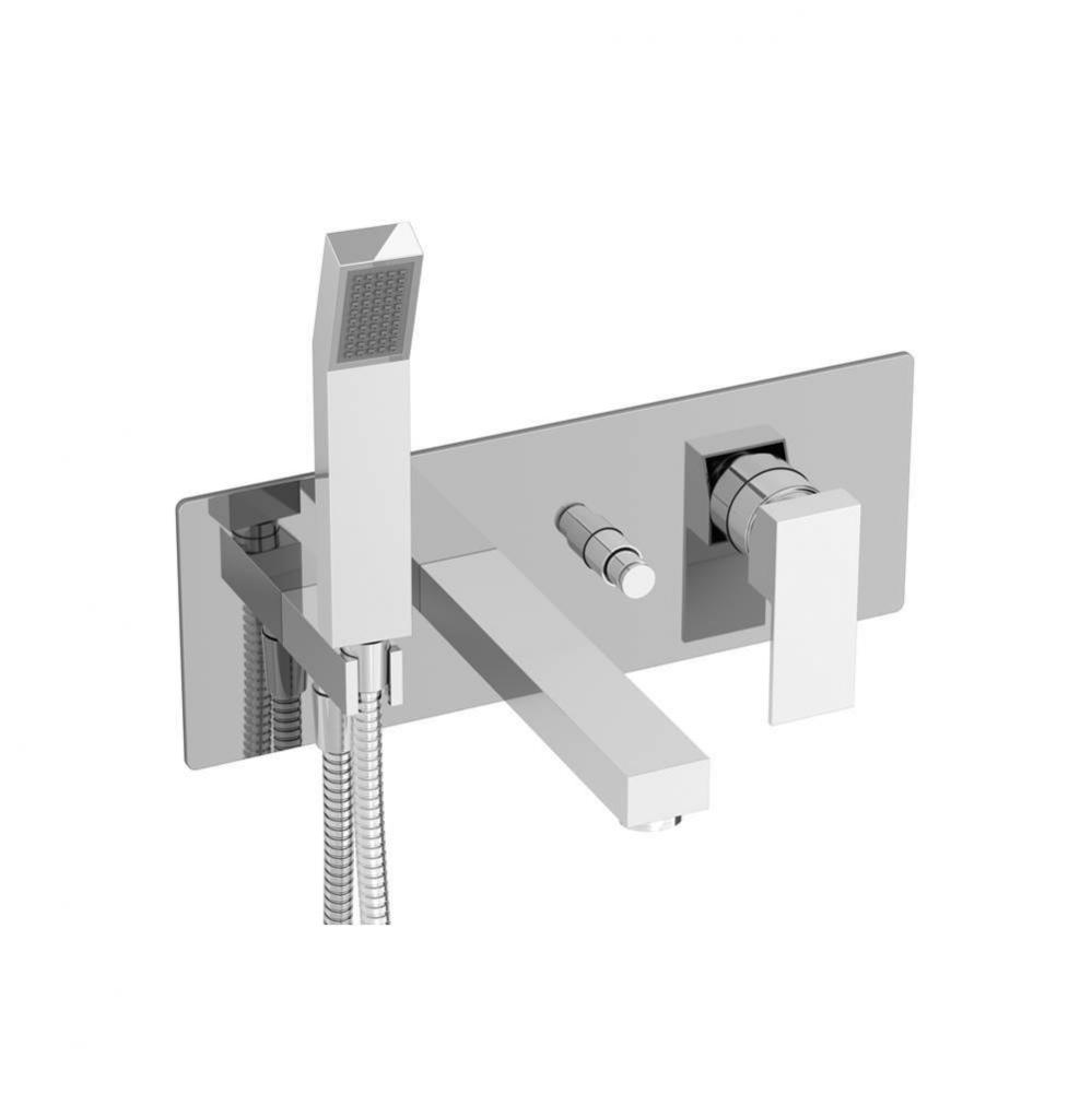 Wall-Mounted Tub Faucet With Hand Shower