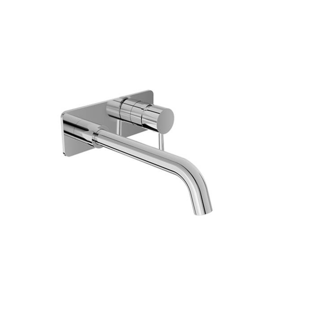 Single lever wall-mounted lavatory faucet, drain not included