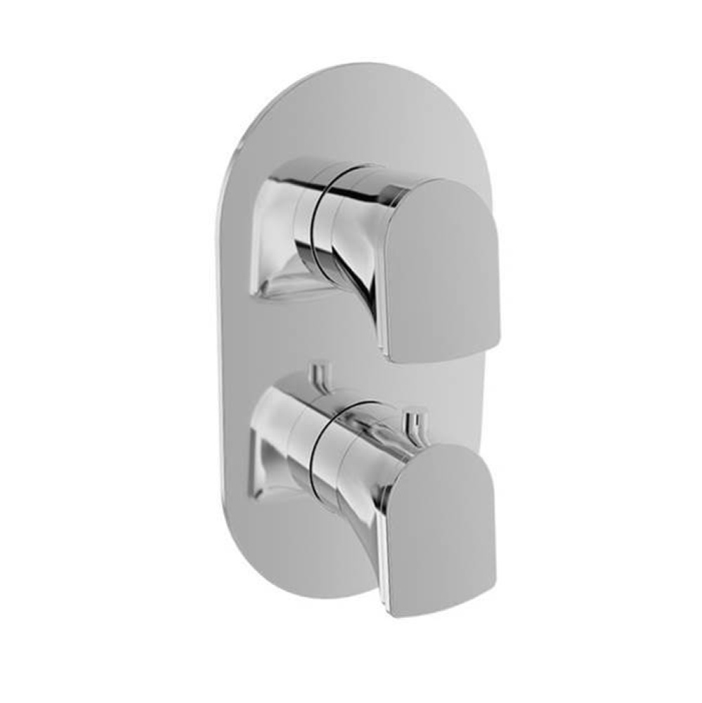 Complete Thermostatic Pressure Balanced Shower Control Valve With 3-Way Diverter (Non-Shared Ports
