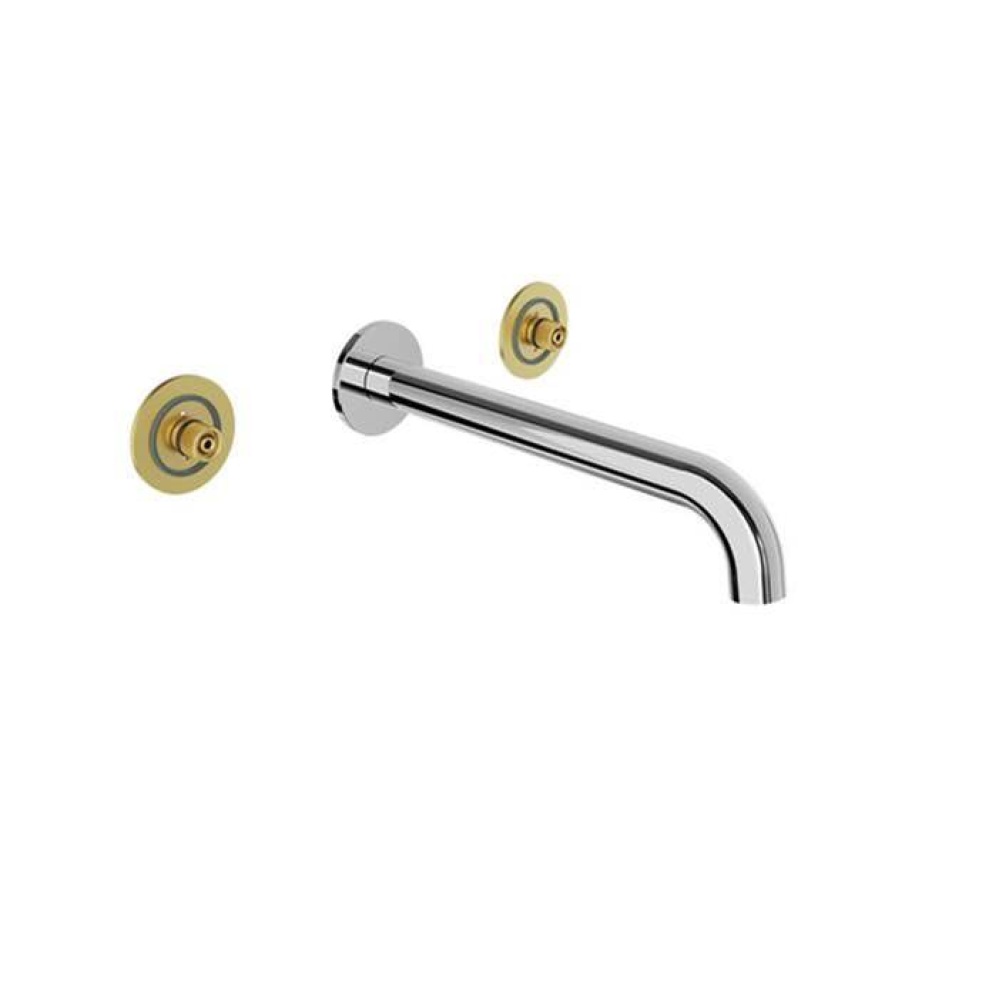 Wall-Mounted 8'' C/C Lavatory Faucet, Drain Not Included (Without Handle)