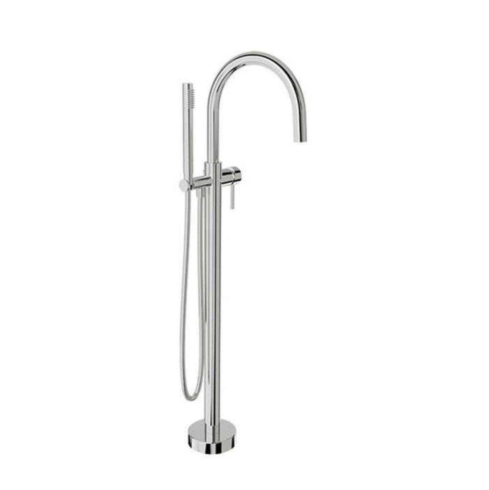 Floor-Mounted Tub Filler With Hand Shower