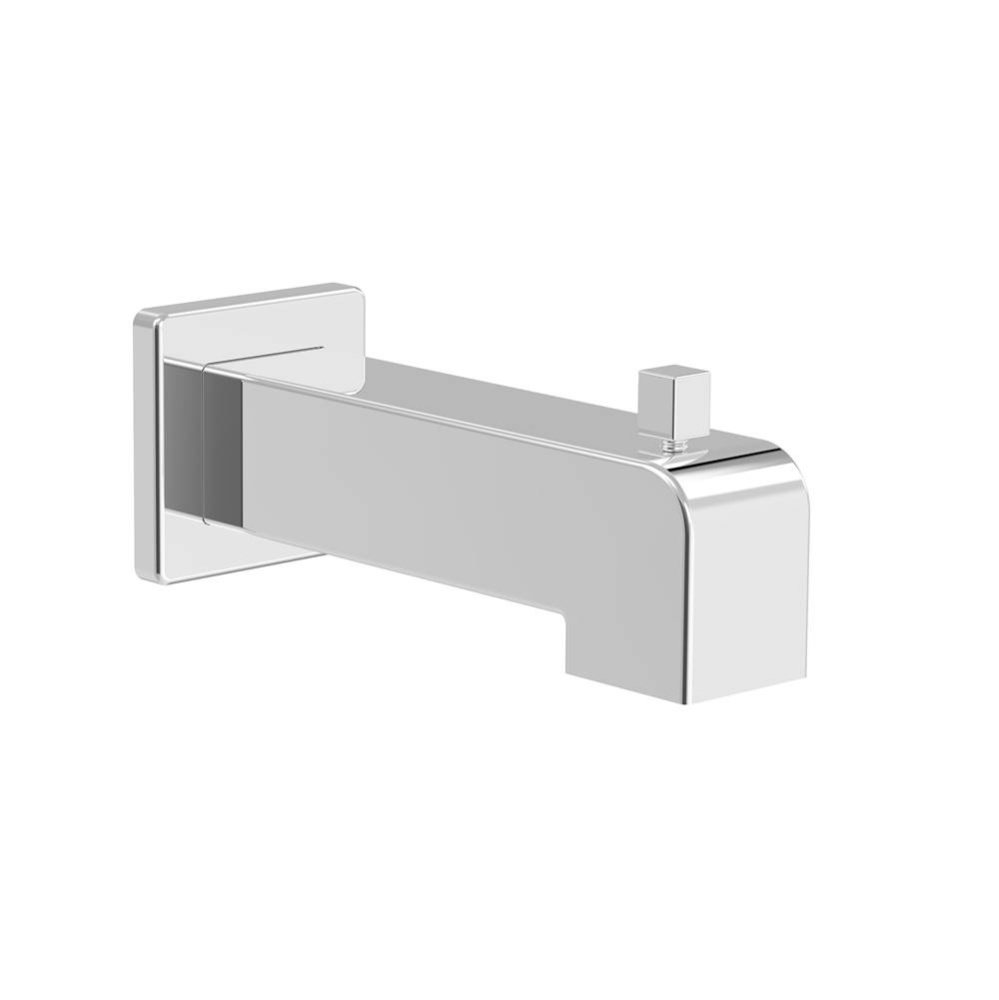 Square 7'' tub spout with diverter