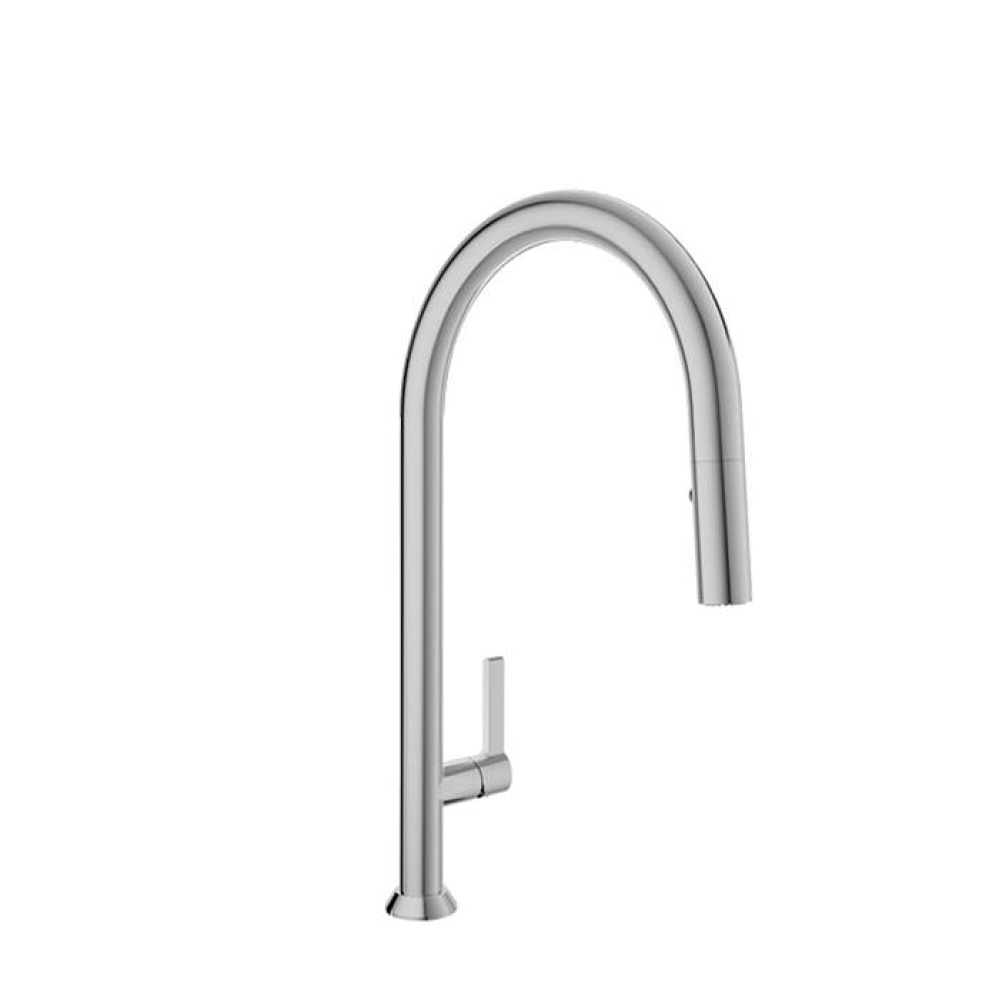 High single hole kitchen faucet with 2-function pull-down spray