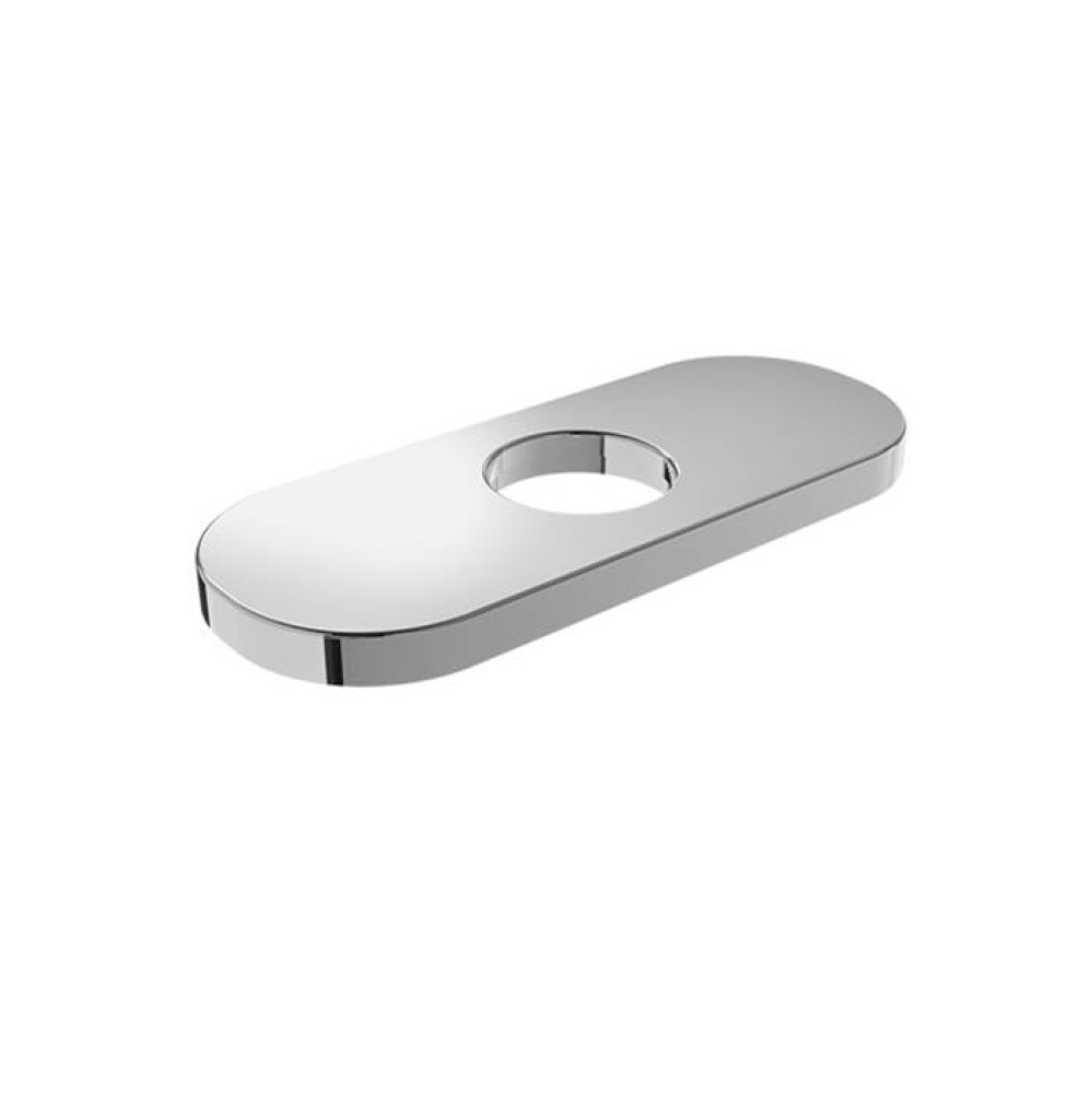 Single hole lavatory faucet decorative oblong shape plate