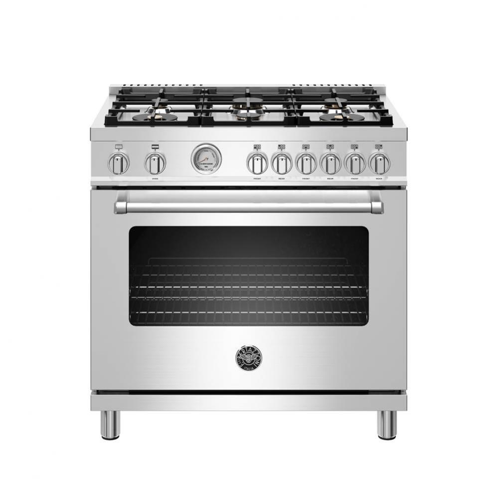 Master Series Range, Gas Oven, 6 Brass Burners, 36''